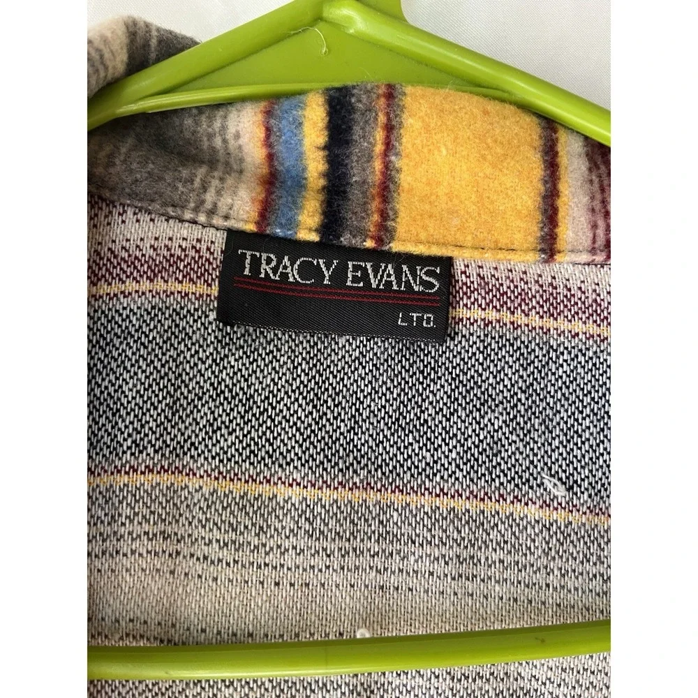 Tracy Evan's Blazer Women's L‎ Multicolor Aztec Jacket Striped Vintage